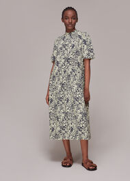 Graphic Floral Trapeze Dress