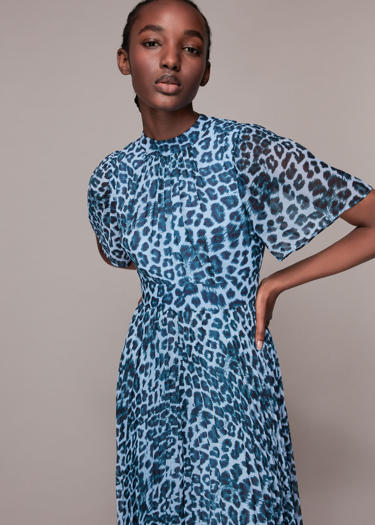 Jungle Cheetah Pleated Dress