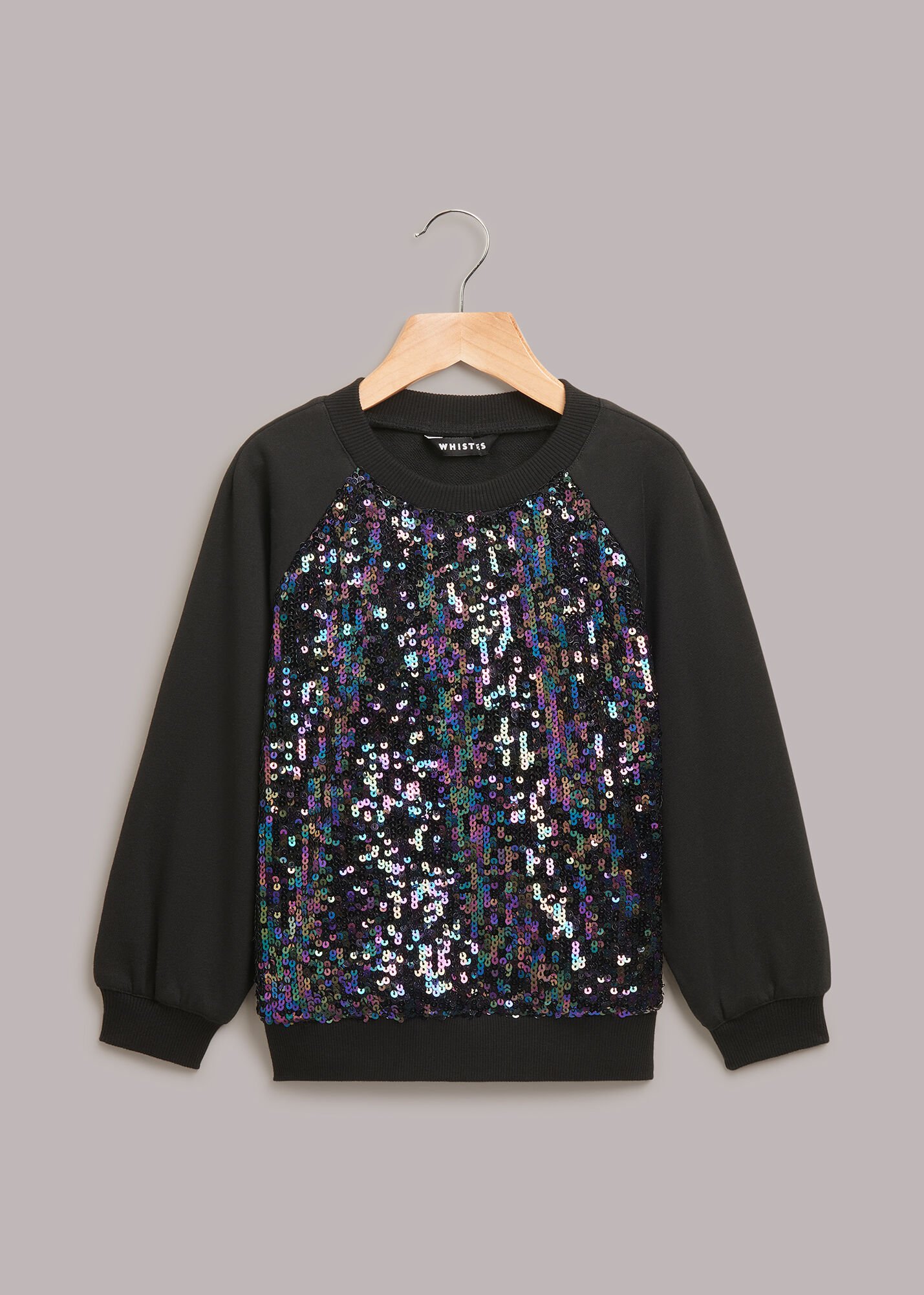 Black Multi Sequin Sweatshirt WHISTLES