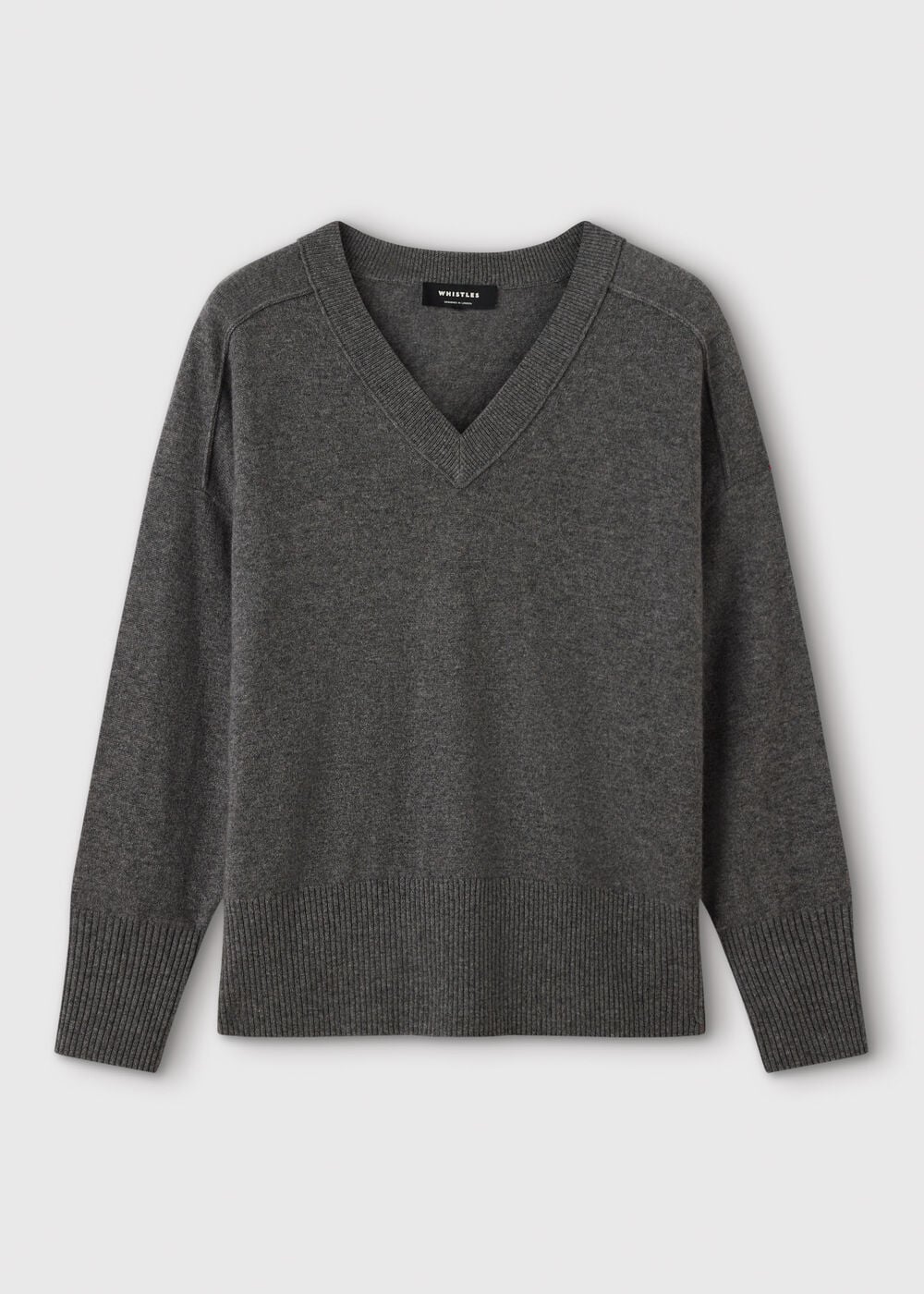 Cashmere Seam Detail V Neck