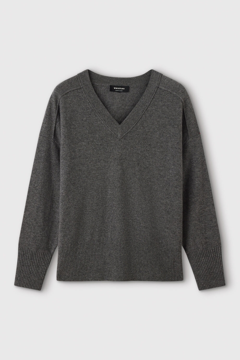 Cashmere Seam Detail V Neck
