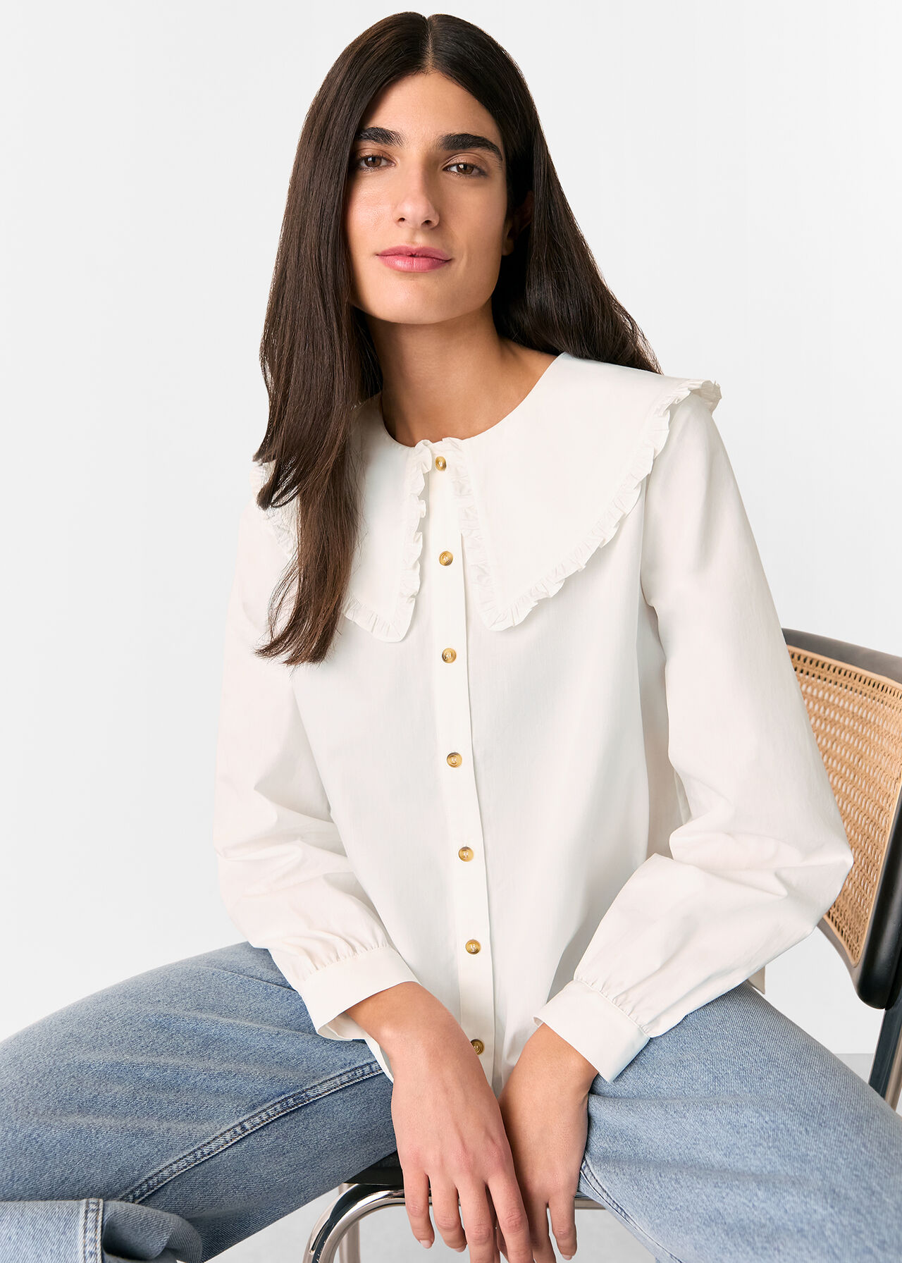 Cotton Collar Detail Top