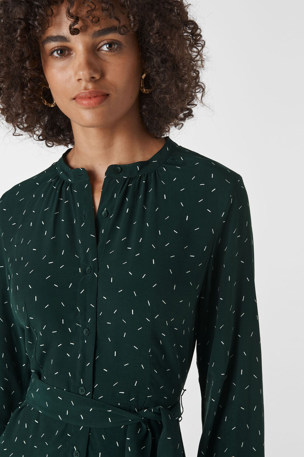 Sprinkle Print Shirt Dress Green/Multi