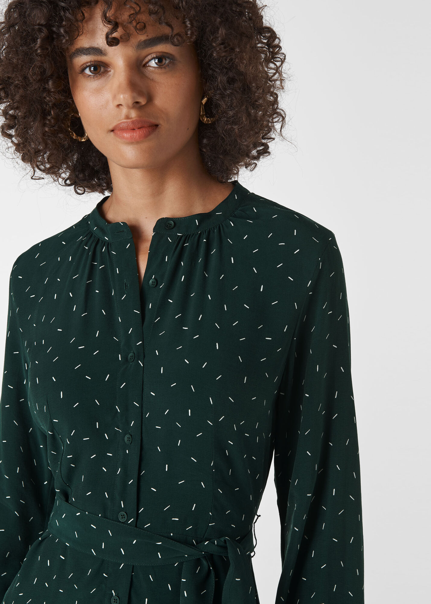 Green/Multi Sprinkle Print Shirt Dress WHISTLES Whistles US