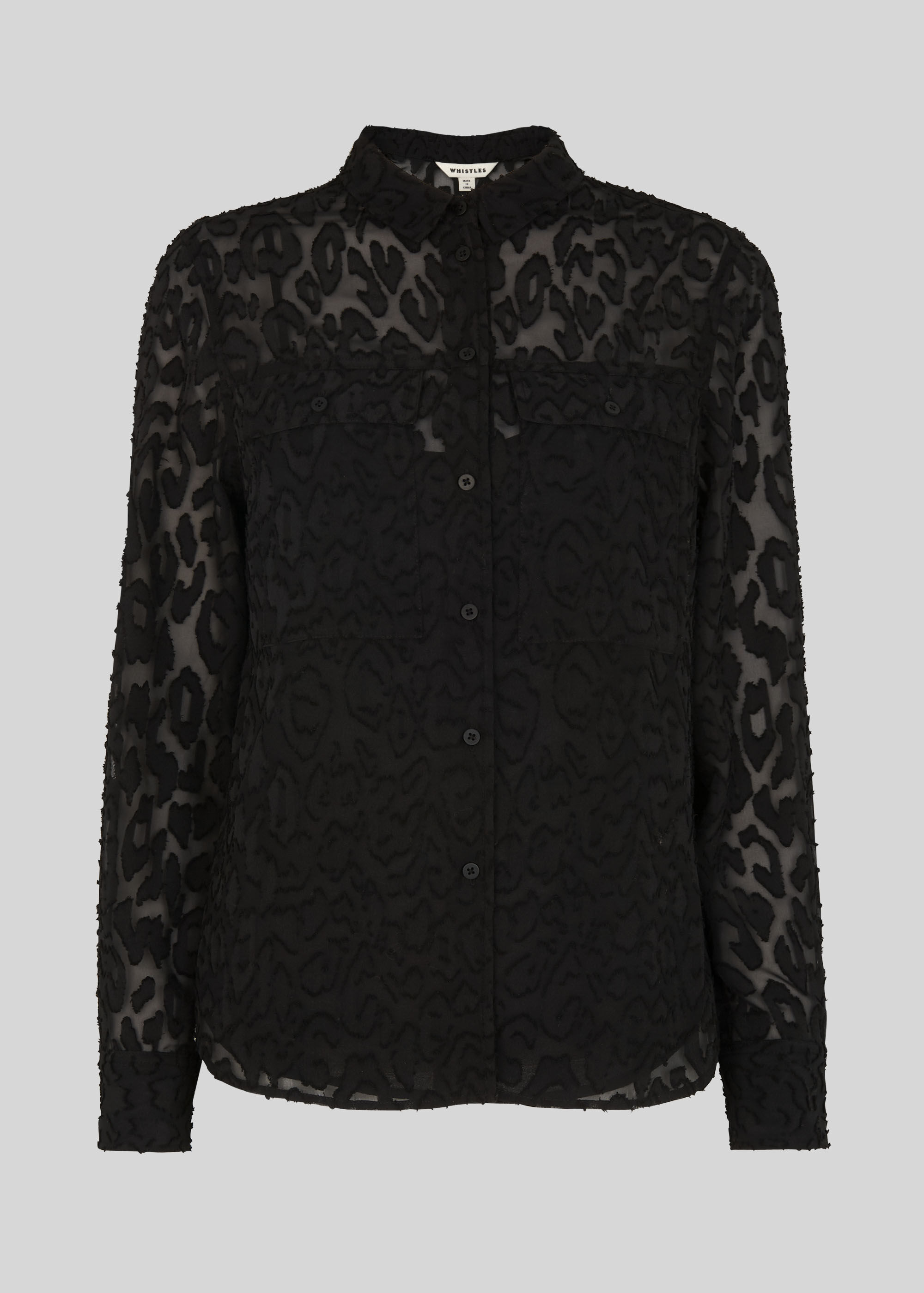 Black Animal Devore Military Shirt WHISTLES Whistles UK