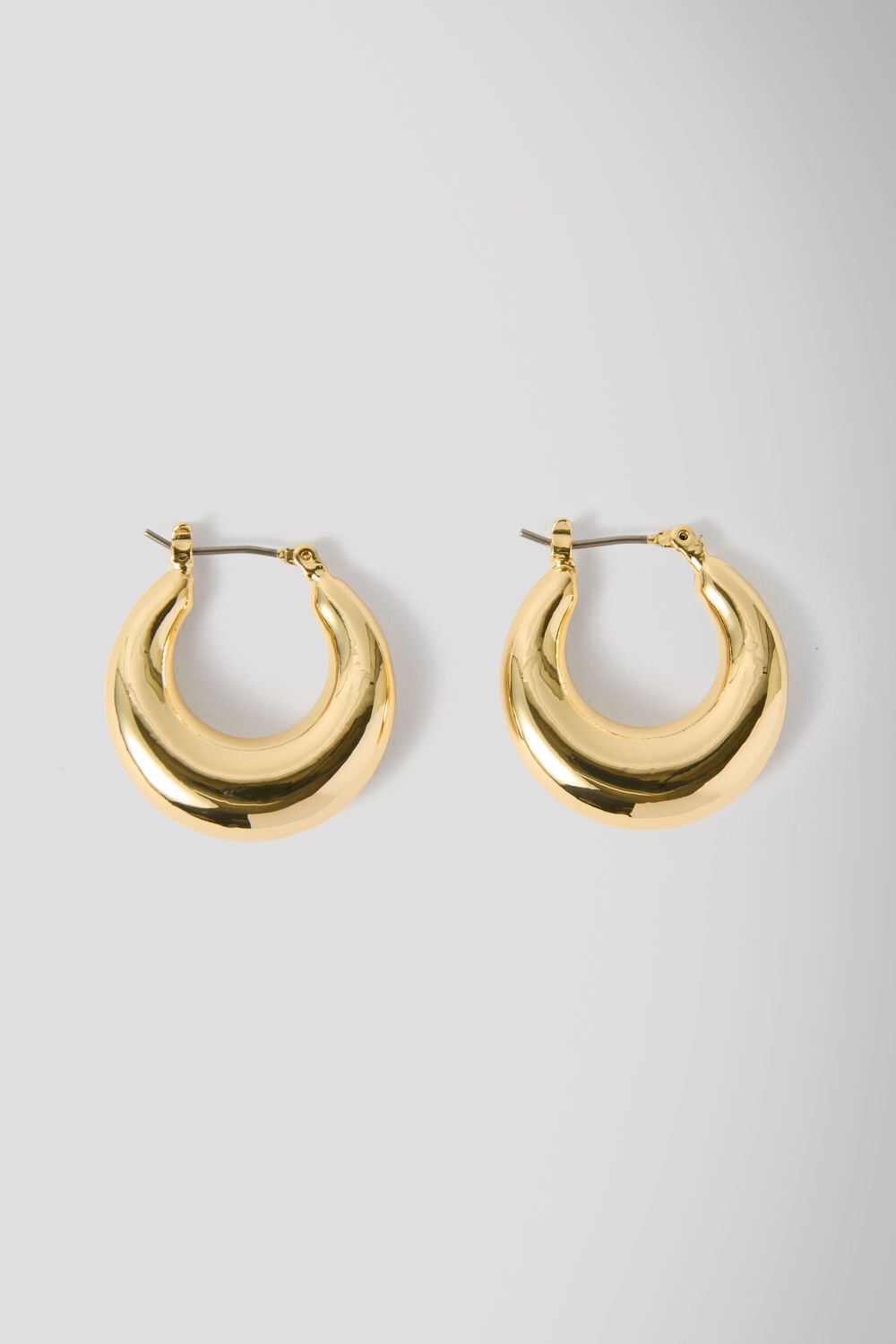 Gold Curved Chunky Hoop Earring