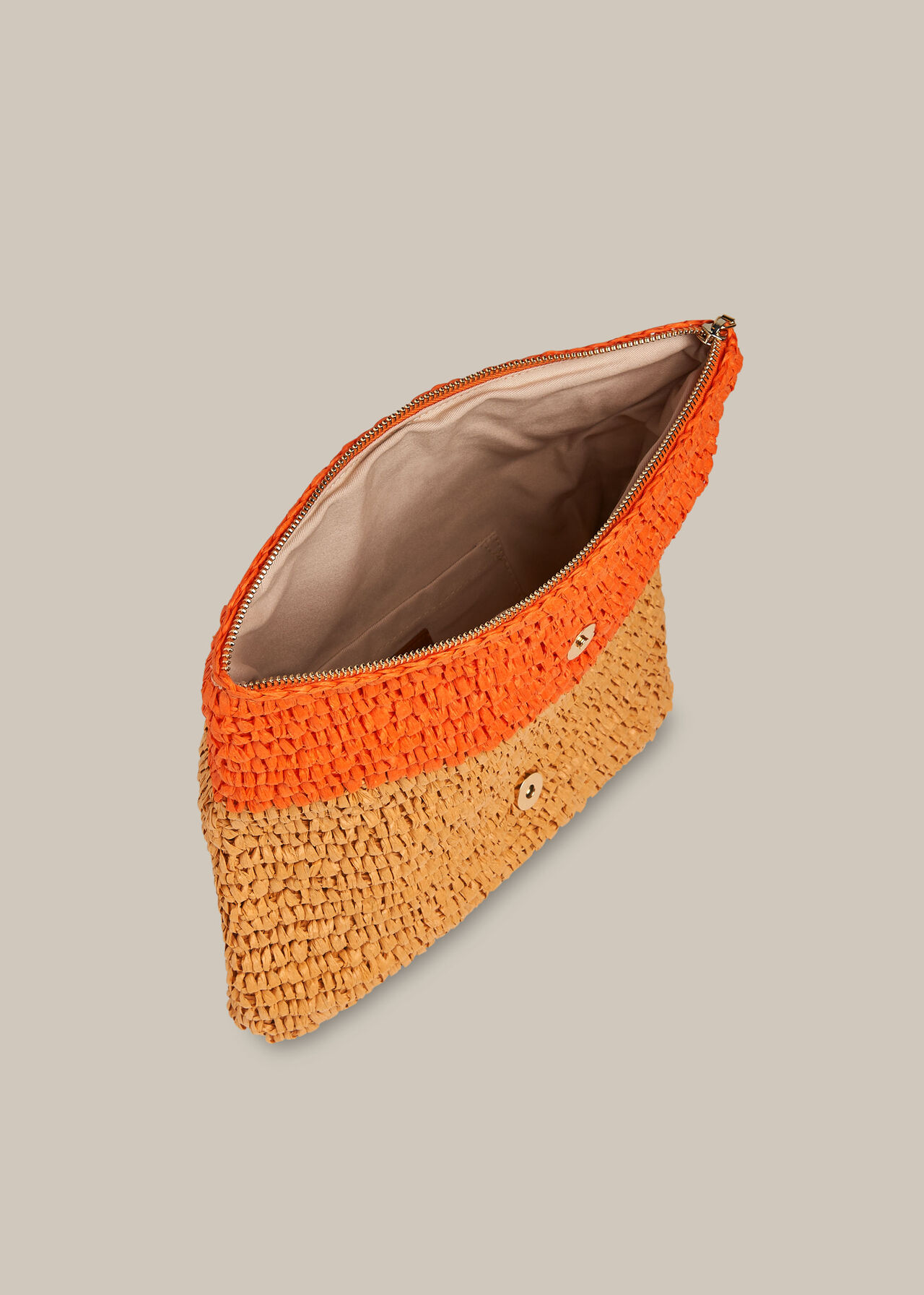 Chapel Foldover Paper Clutch Orange/Multi