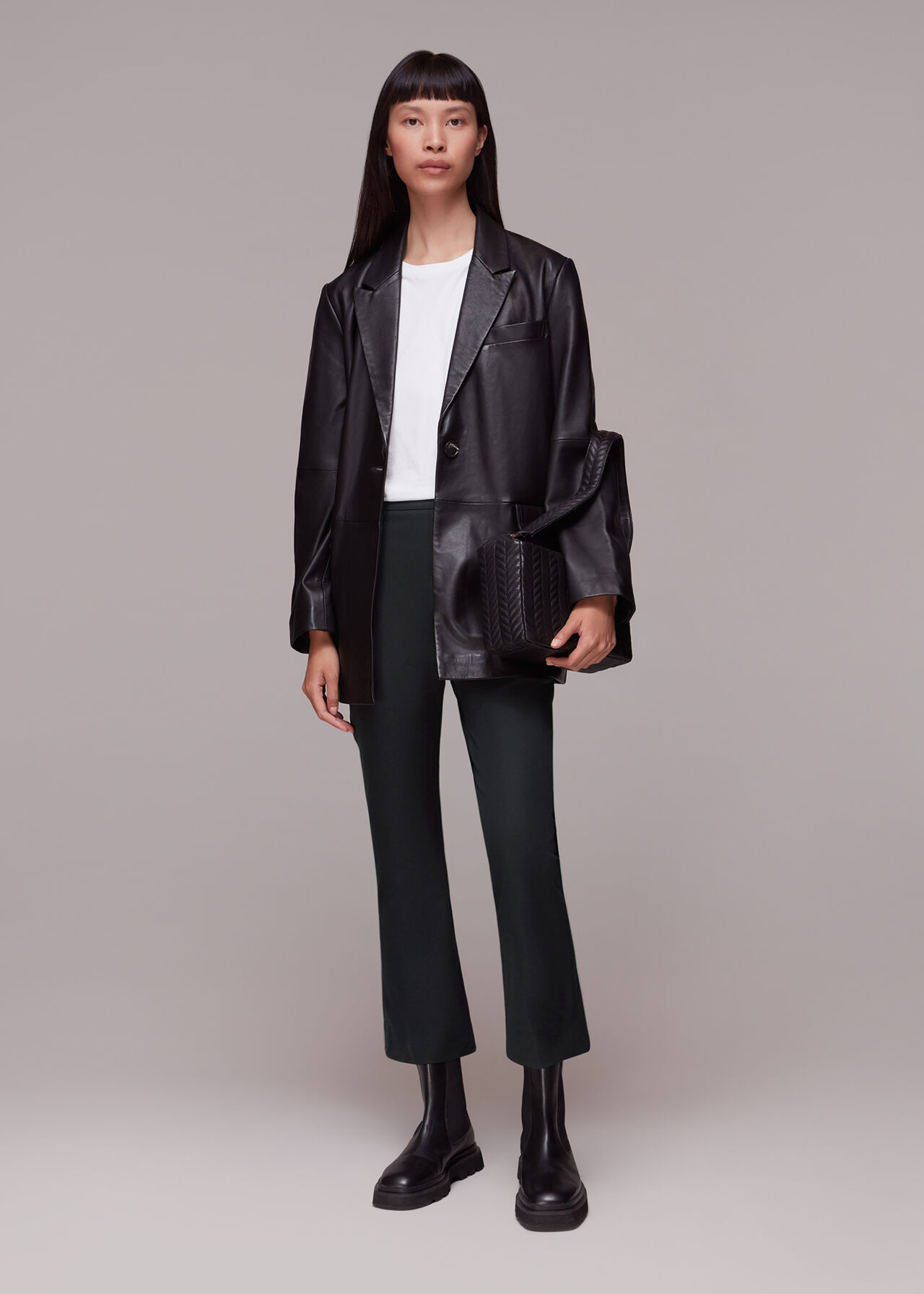 Black Gracy Kick Flare Trouser | WHISTLES | 