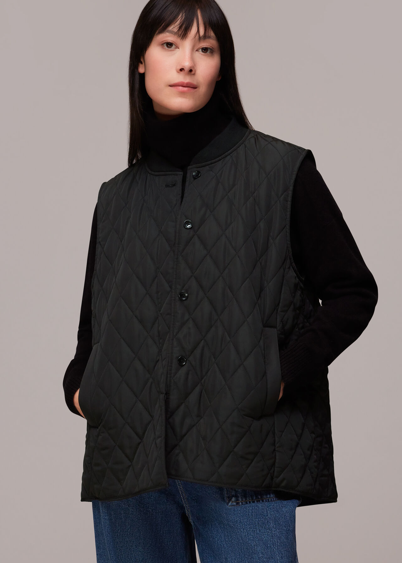 Black Sandra Gilet | WHISTLES