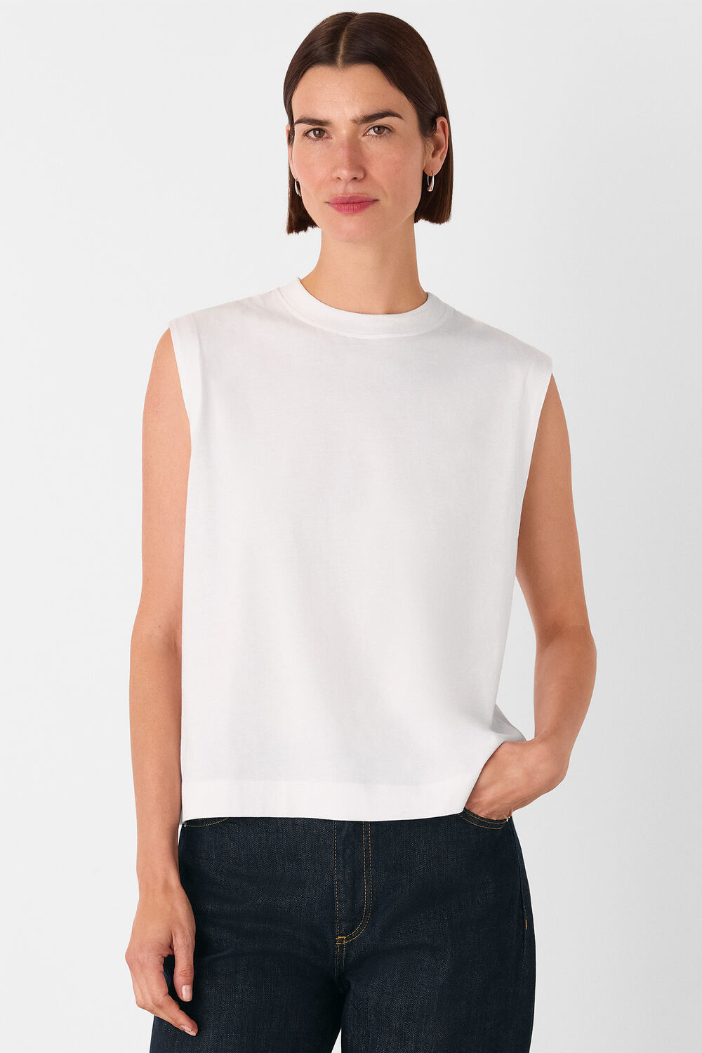 White Edie Sleeveless Vest