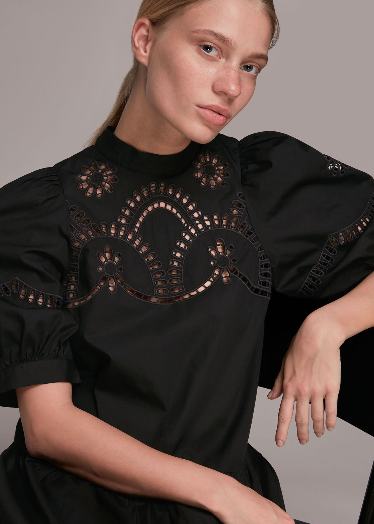 Broderie Cutwork Poplin Dress