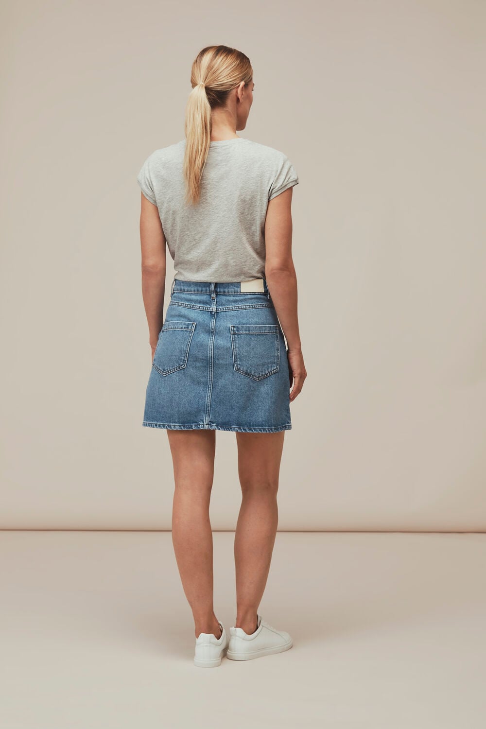 Seam Detail Denim Skirt