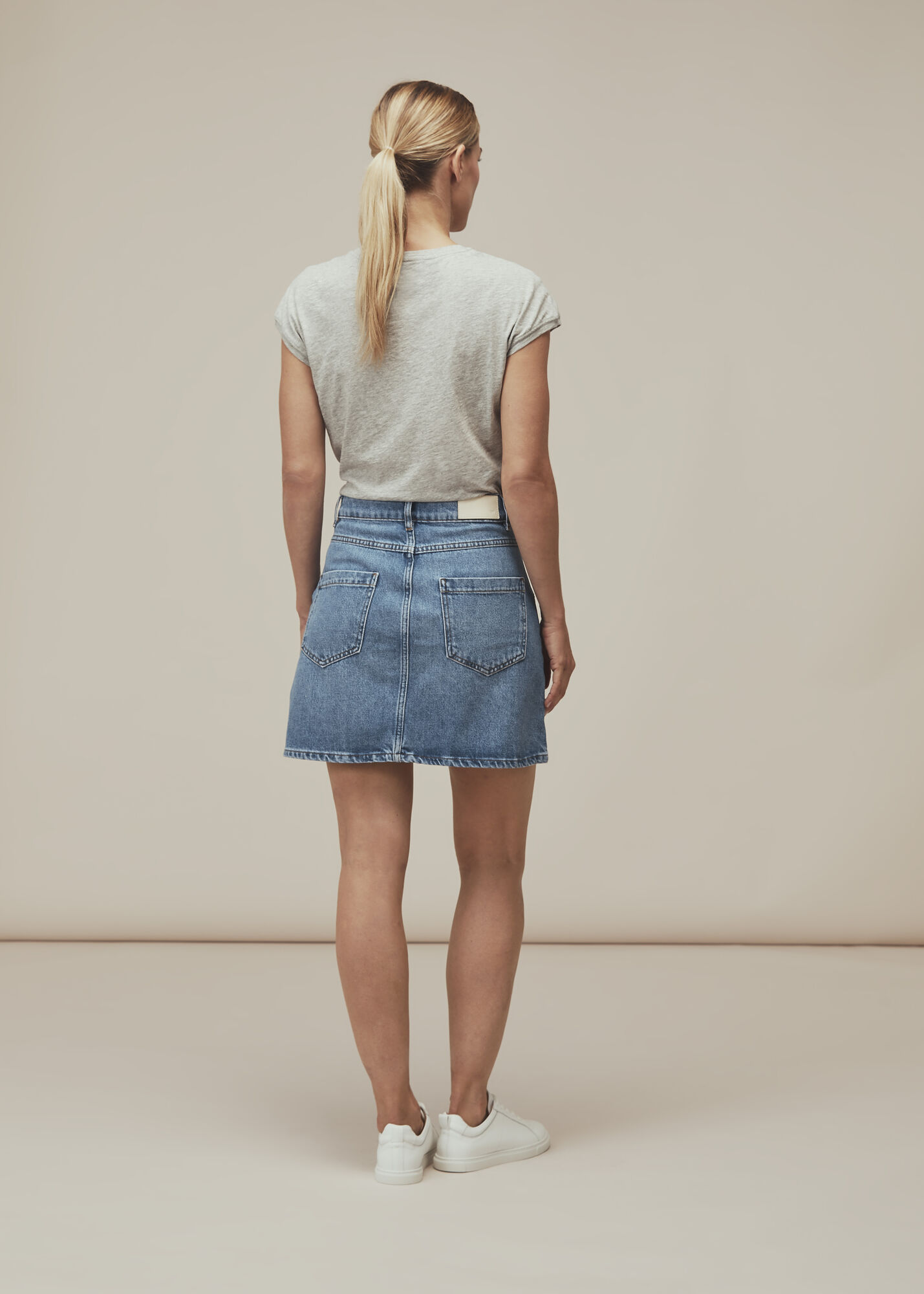 Seam Detail Denim Skirt WHISTLES Whistles UK