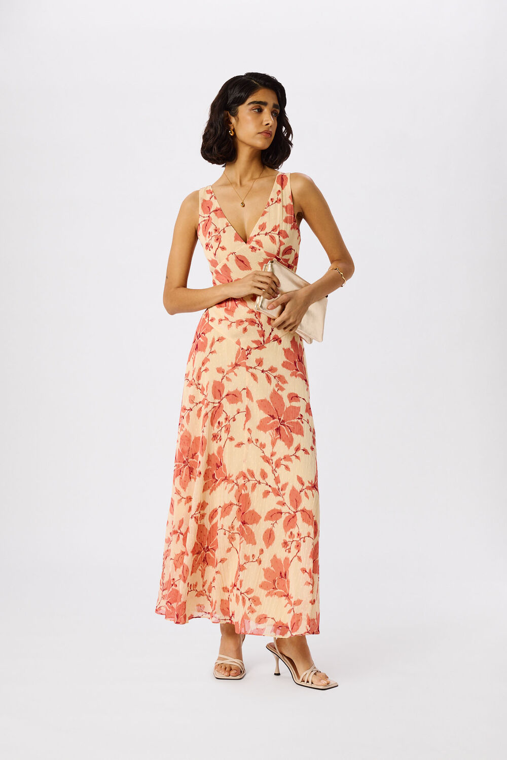 Yellow Floral Lily Dobby Maxi Dress