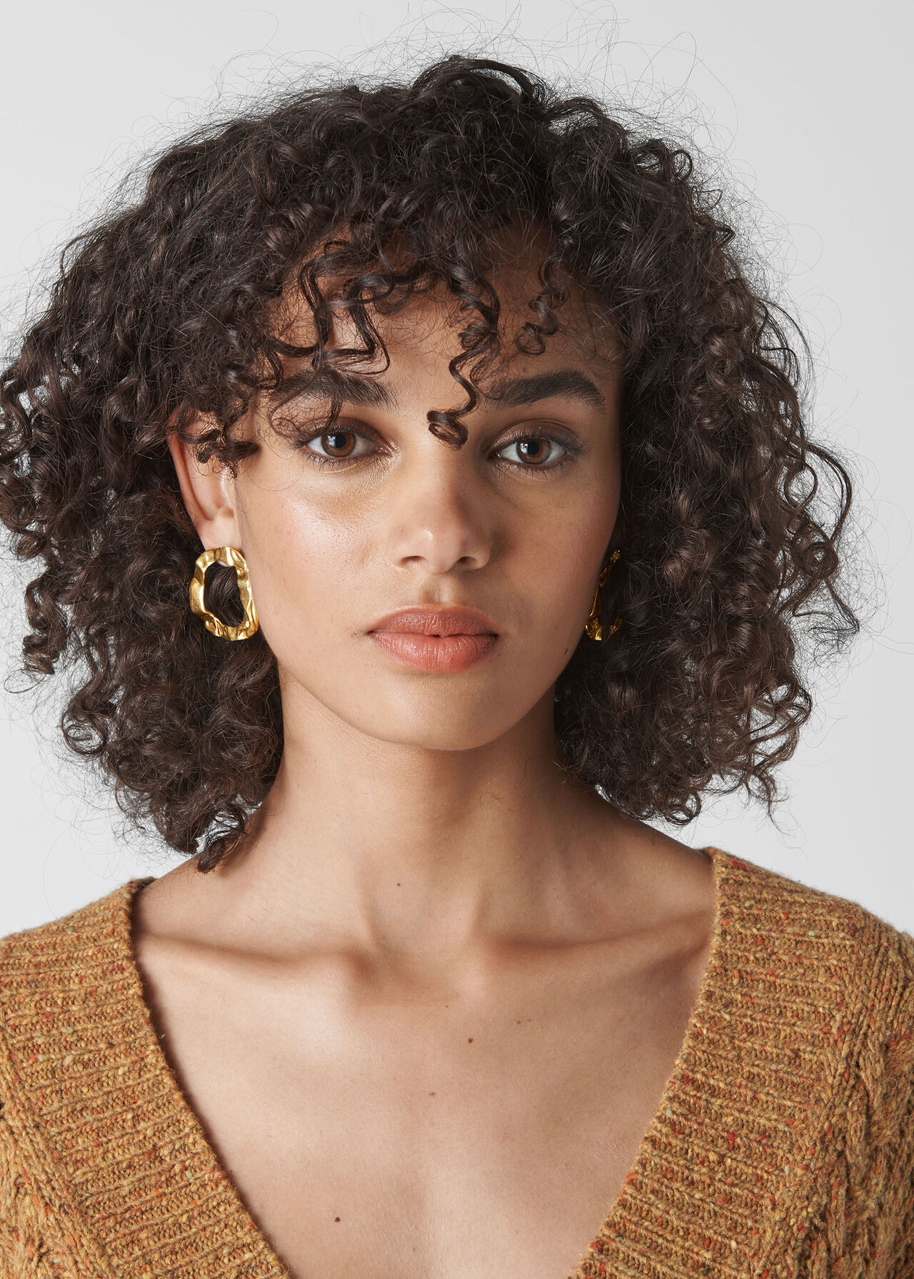 Crinkle Irregular Earring Gold/Multi