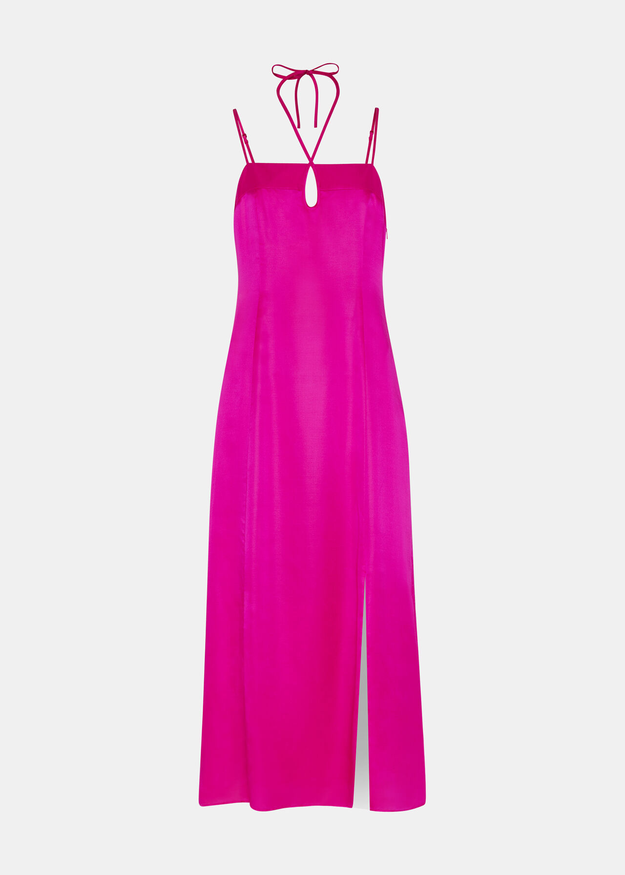 Cut Out Silk Mix Midi Dress