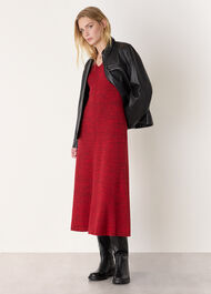 Melange Ribbed Midi Knit Dress