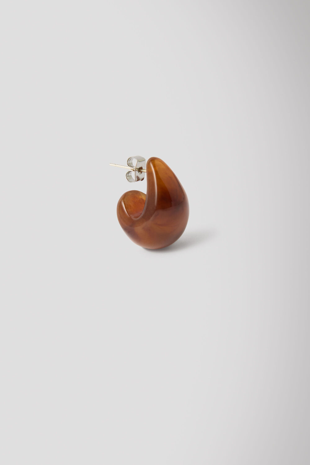 Brown Curved Resin Earring