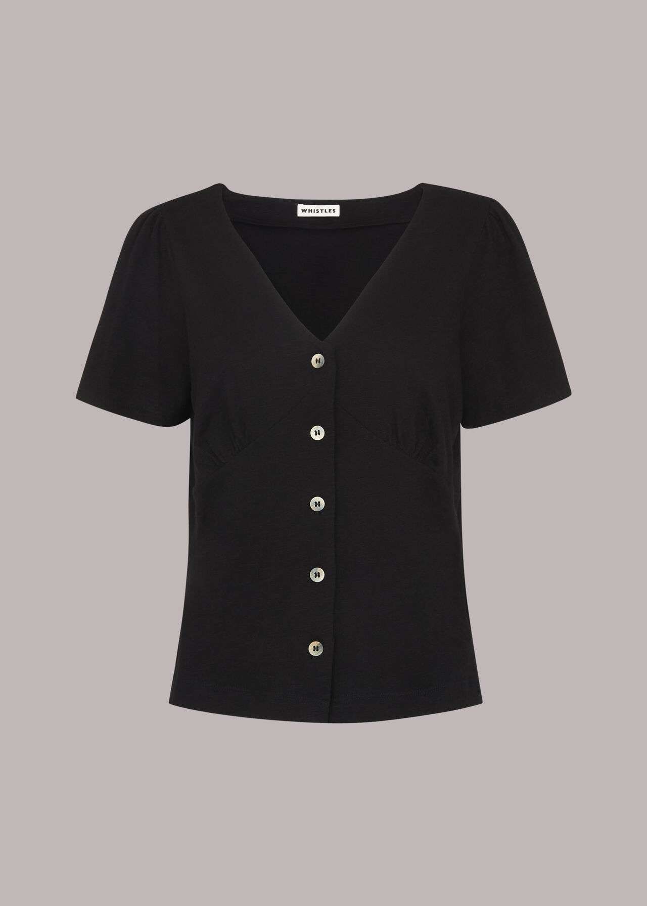 Button Front Frill Top