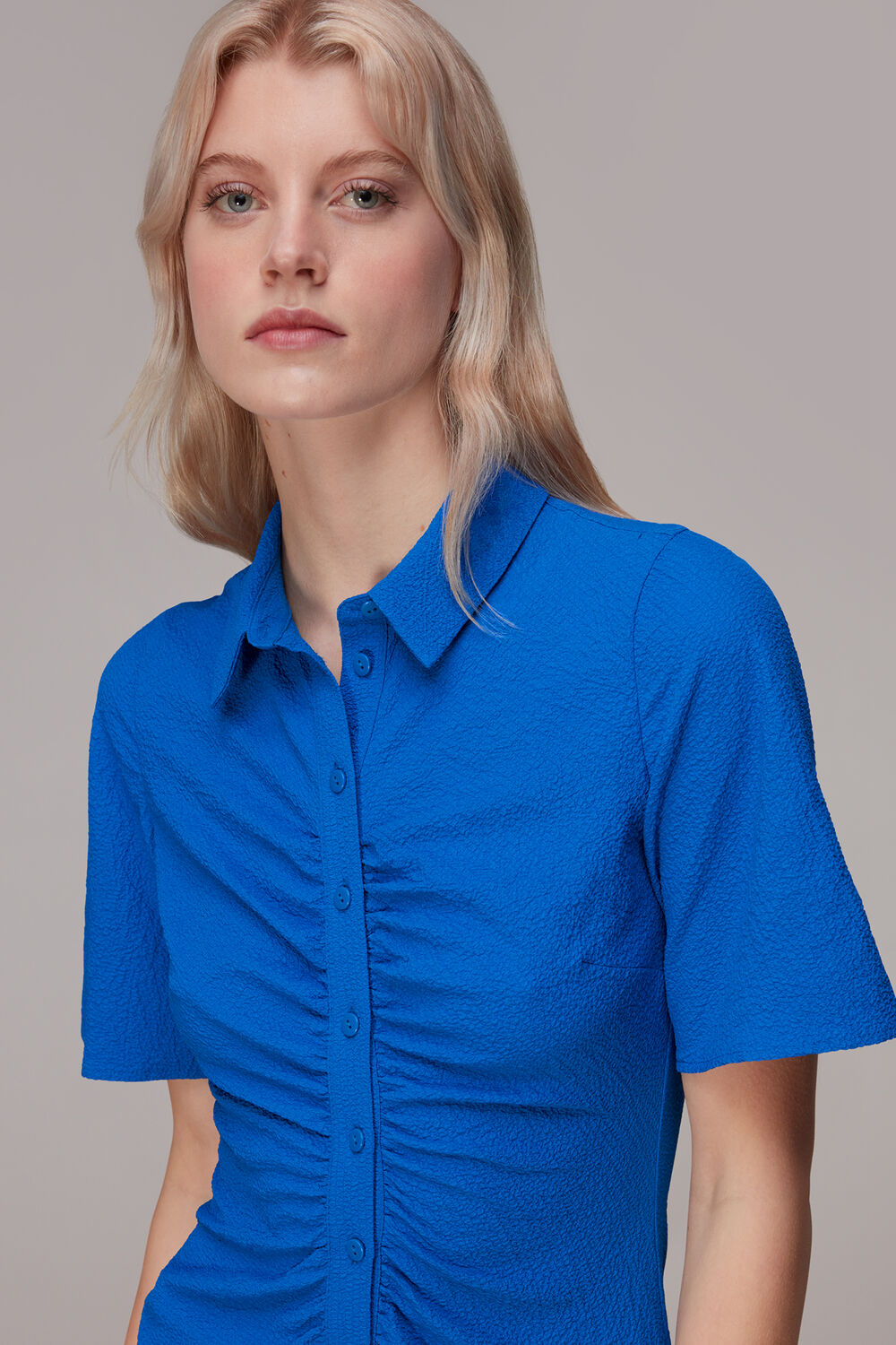 Textured Gathered Detail Dress