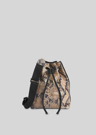 Barton Snake Soft Bucket Bag Snake Print