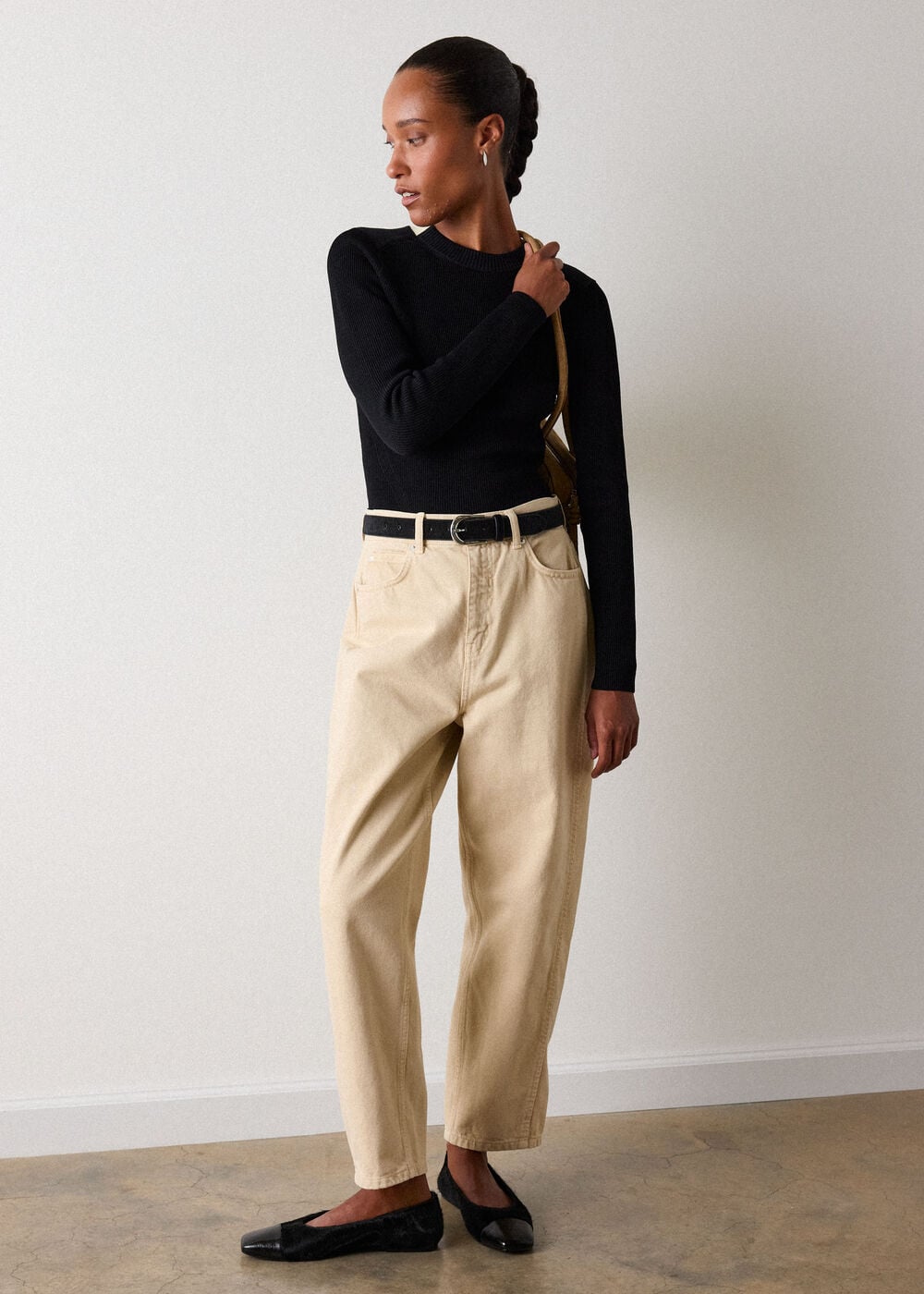 Tie Back Rib Knit Top