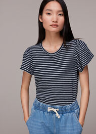 Cotton Frill Stripe T Shirt