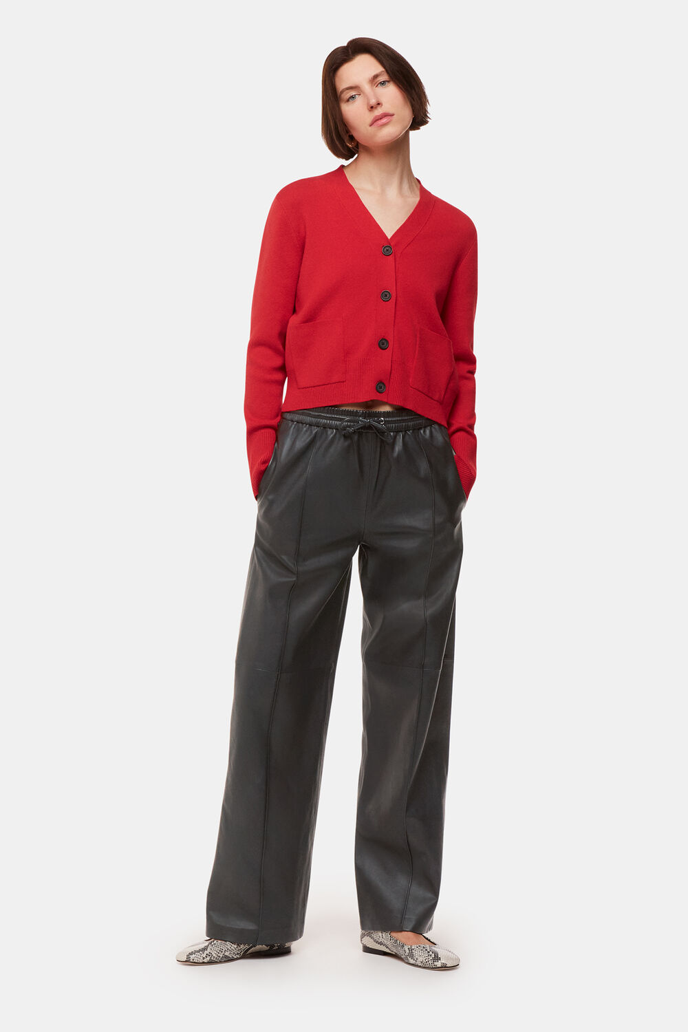 Elasticated  Leather Trouser