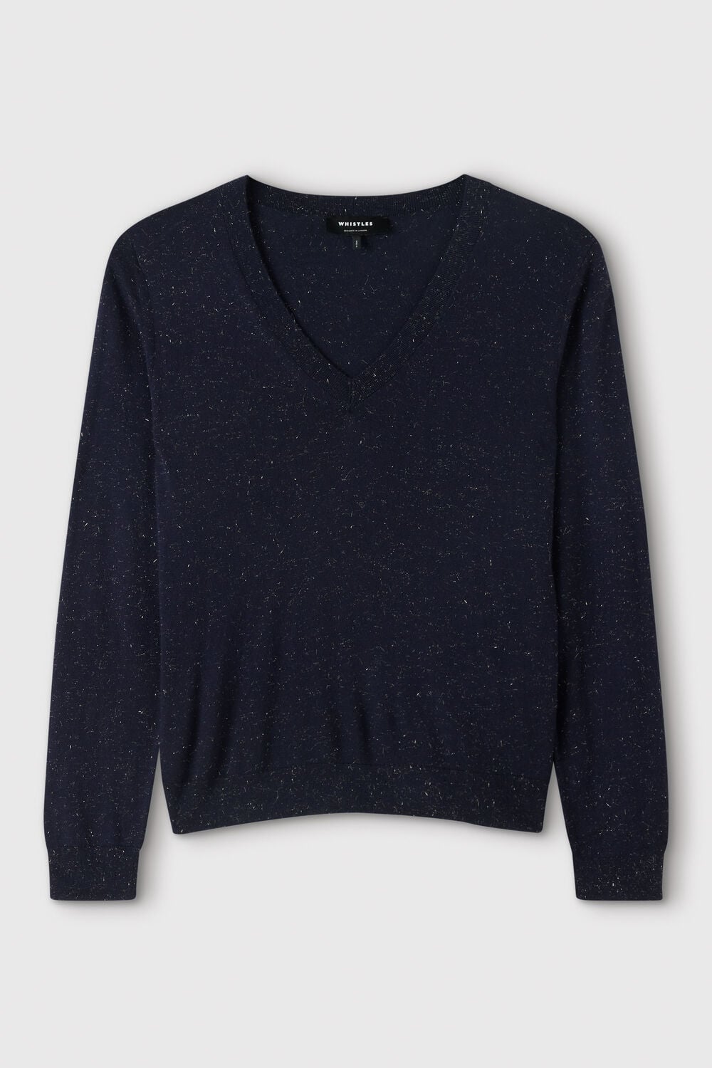 Navy Annie Sparkle V Neck Knit