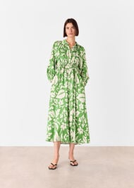 Floral Trapeze Shirt Dress