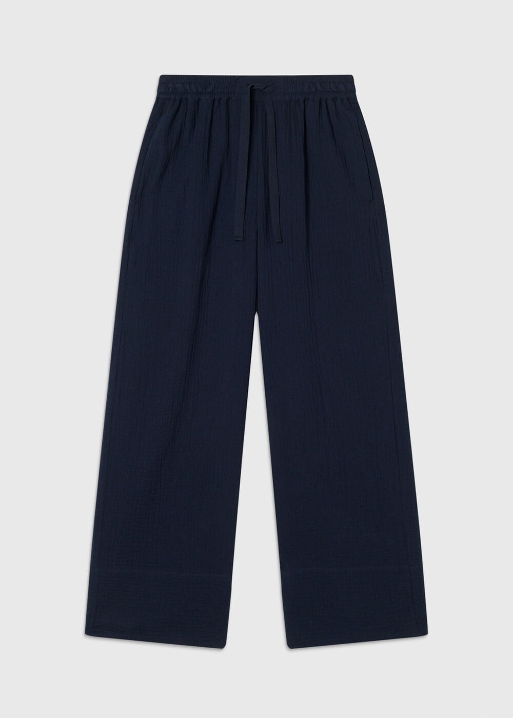 Wide Crop Cheesecloth Trouser