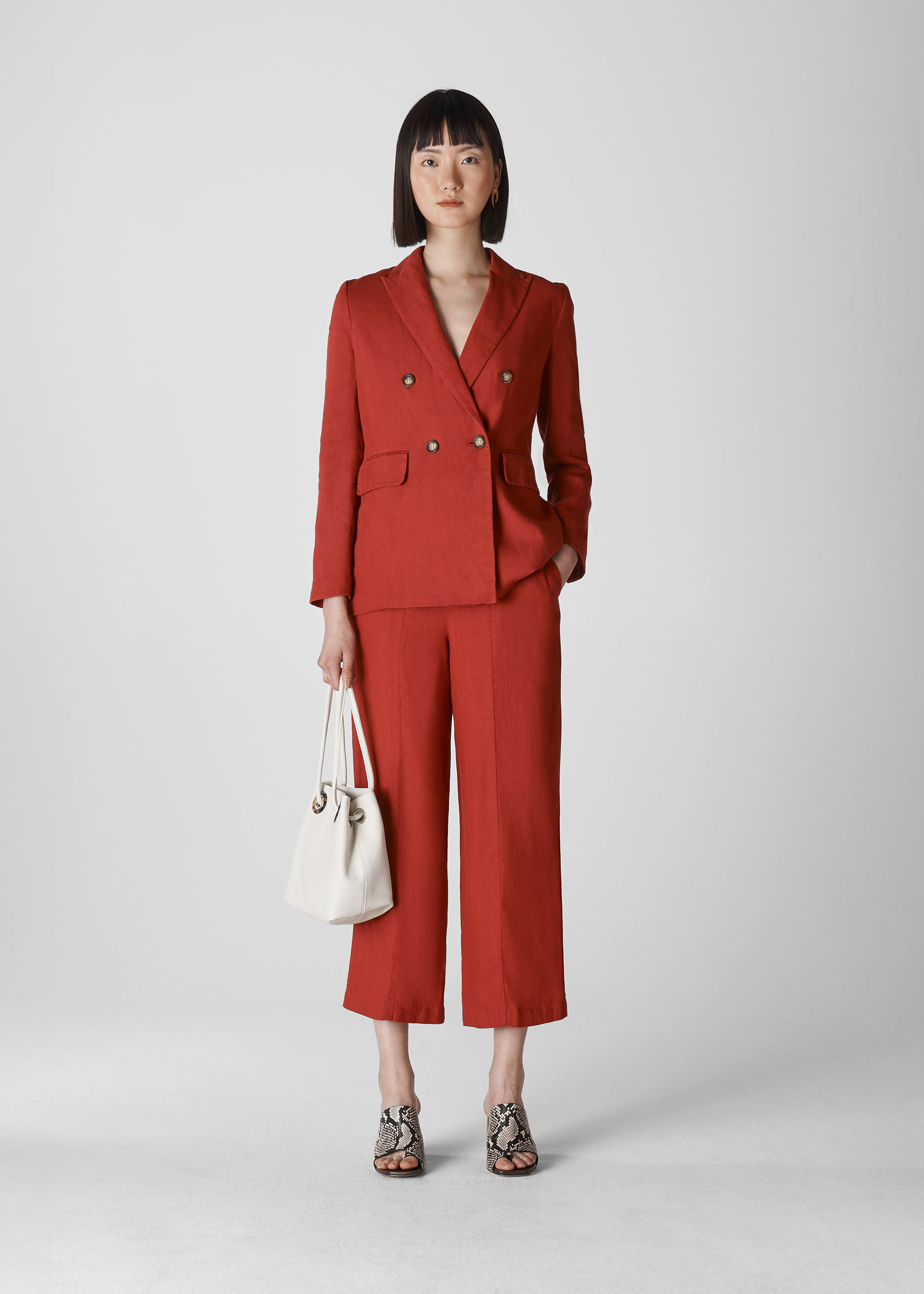 Rust hotsell linen trousers