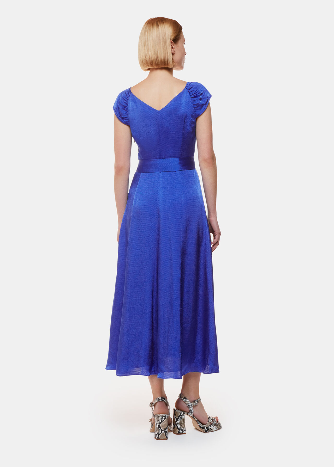 Arie Hammered Satin Midi Dress