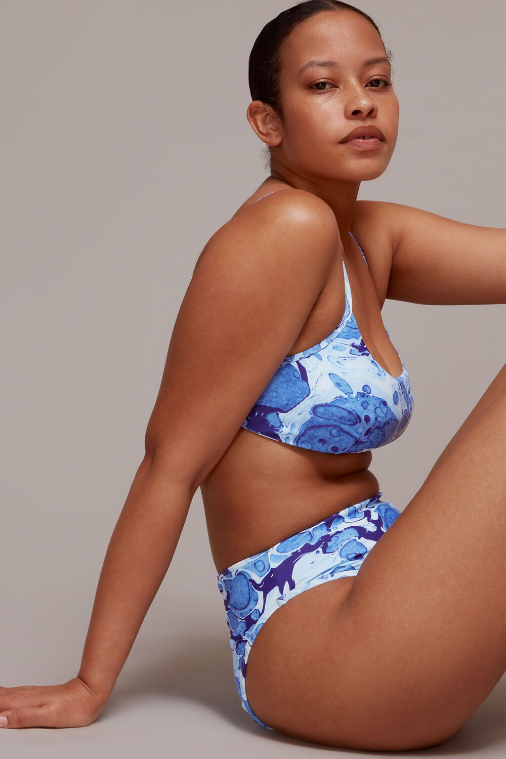 Marble Print Bikini Top