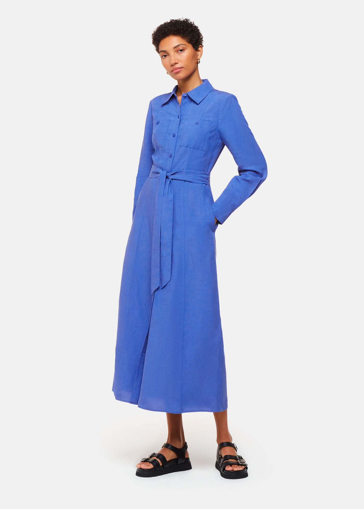 Blue Estella Shirt Dress WHISTLES Whistles UK