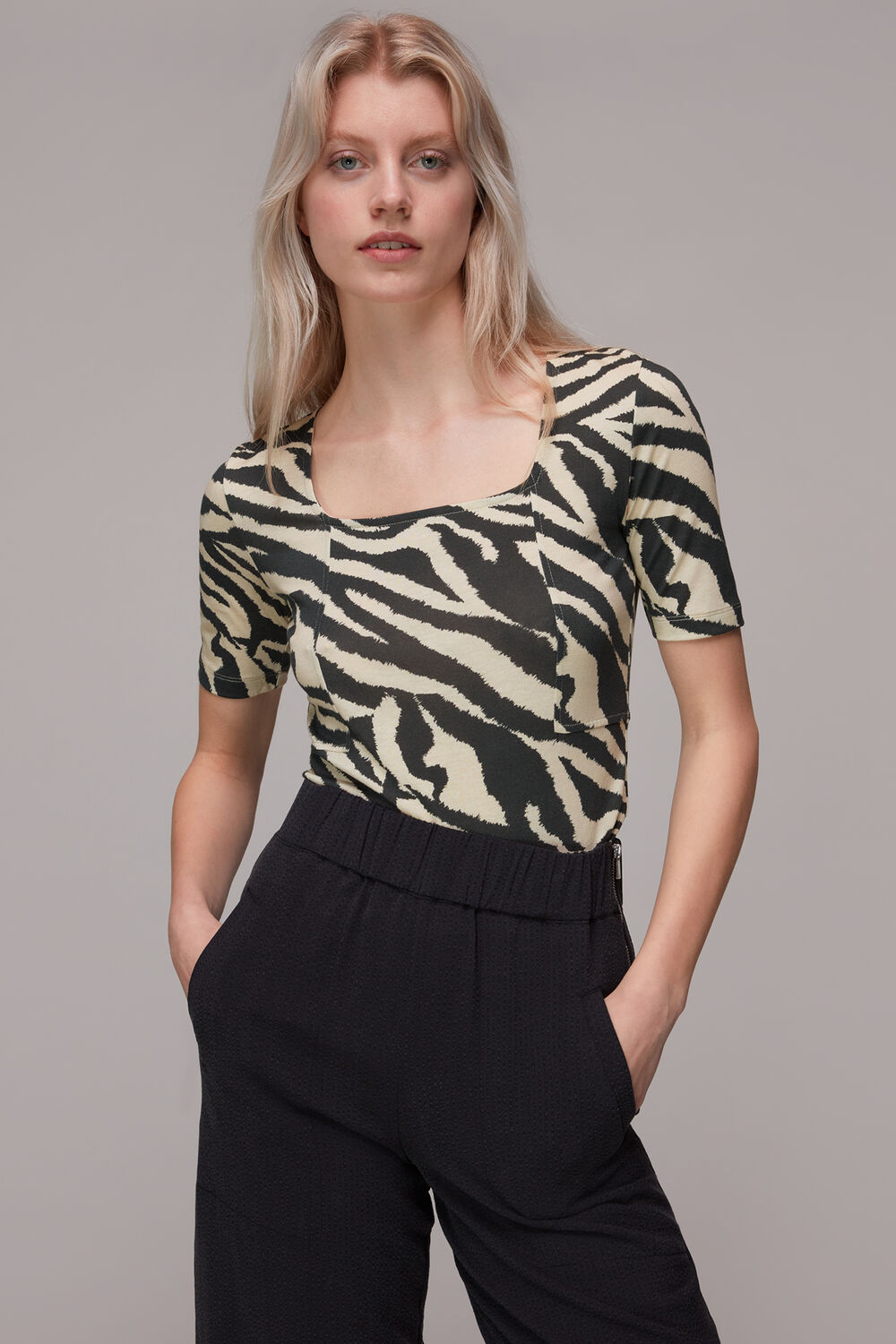 Zebra Square Neck T-shirt