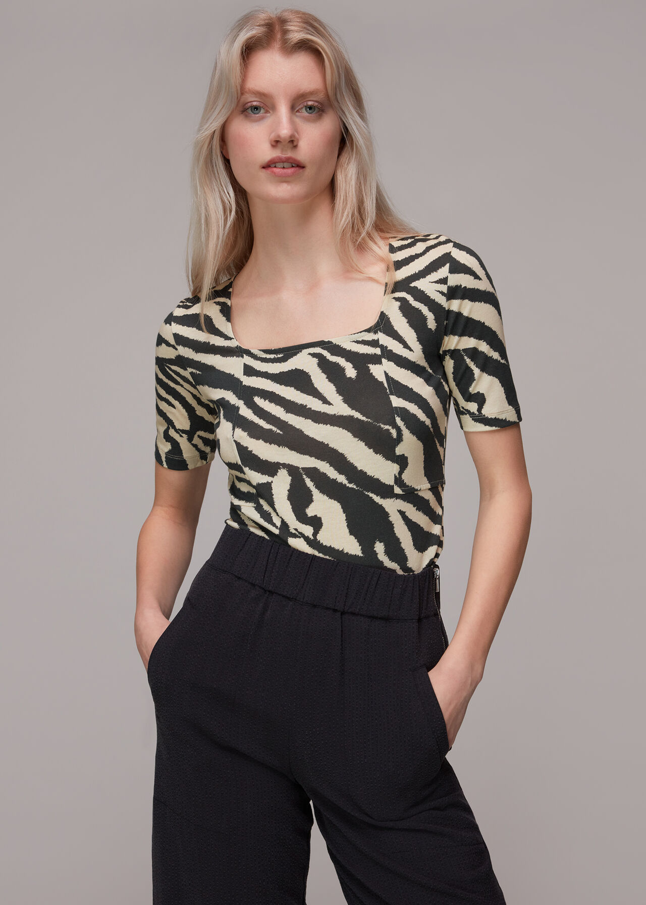 Zebra Square Neck T-shirt