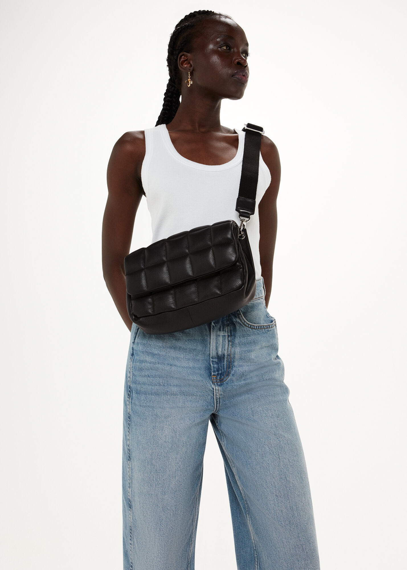 Black Ellis Quilted Crossbody Bag WHISTLES