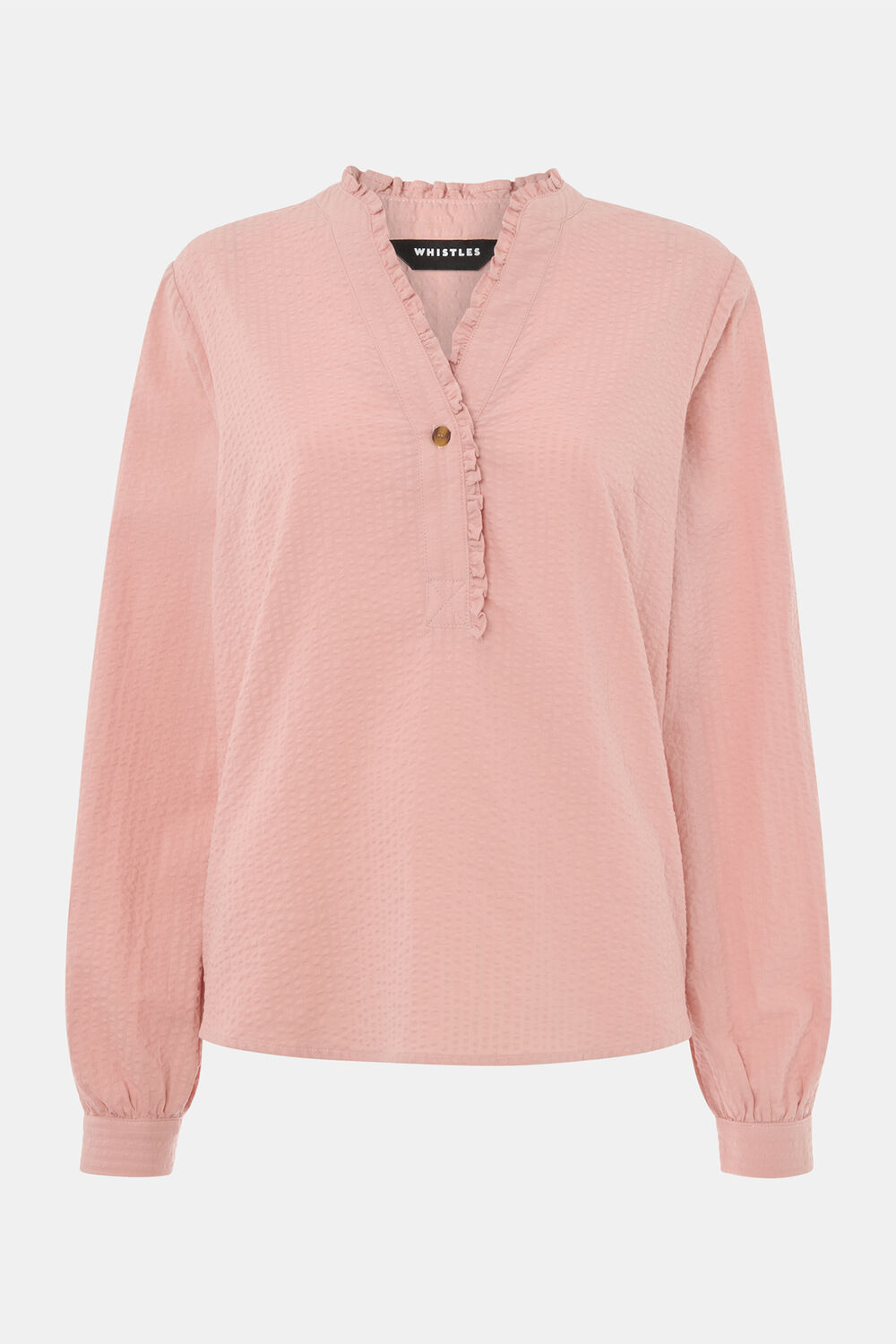 Pale Pink Textured Frill Shirt