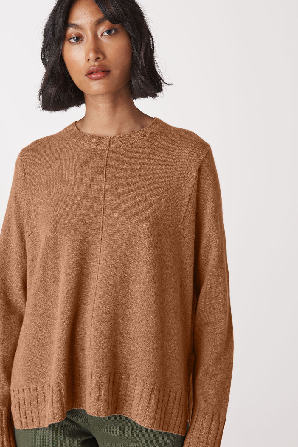 Cashmere Crew Neck Sweater Camel