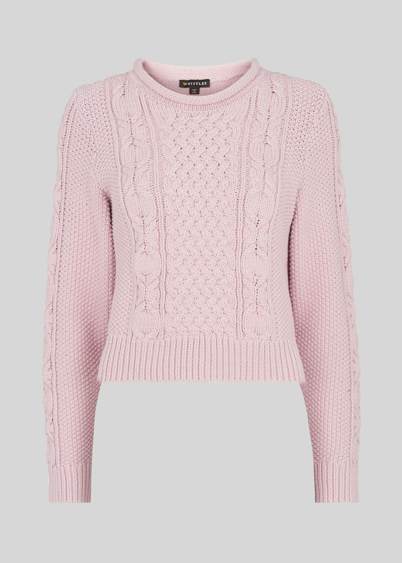 Cotton Chunky Cable Knit Lilac