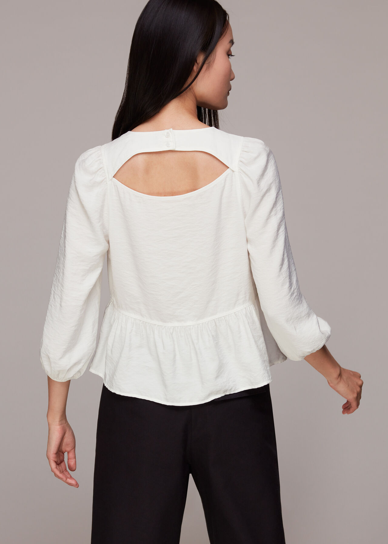 Cut Out Peplum Top