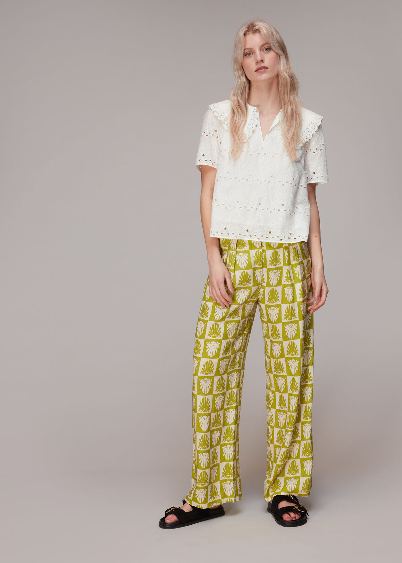 Collar Detail Broderie Blouse