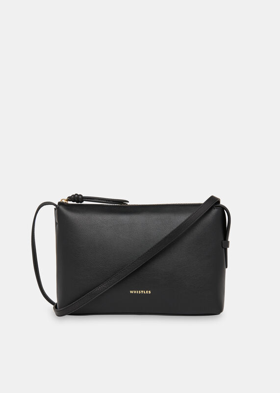 Black Kaia Zip Top Crossbody Bag