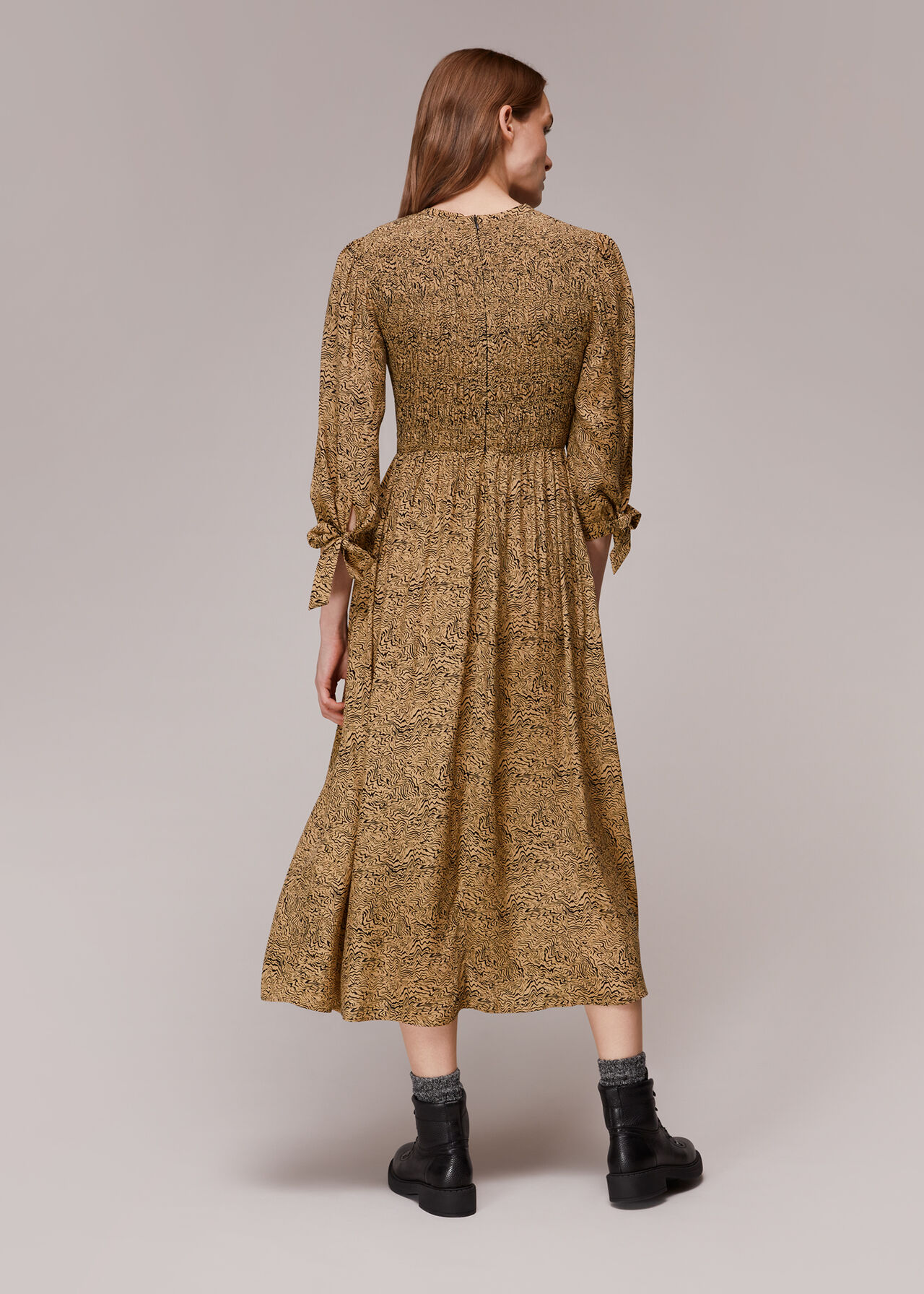 Ripple Animal Shirred Dress