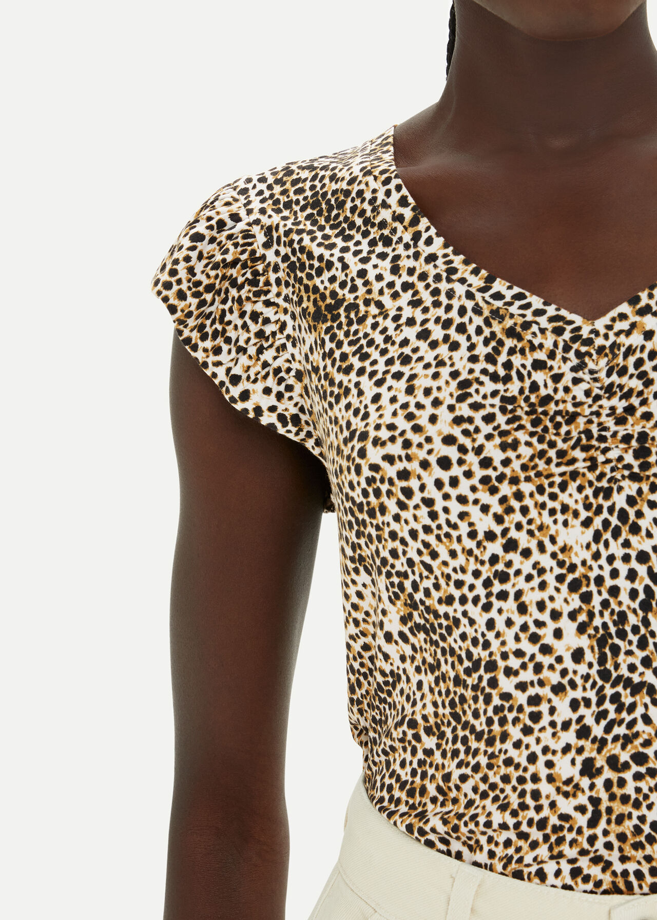 Multicolour Ink Spot V Neck Top | WHISTLES