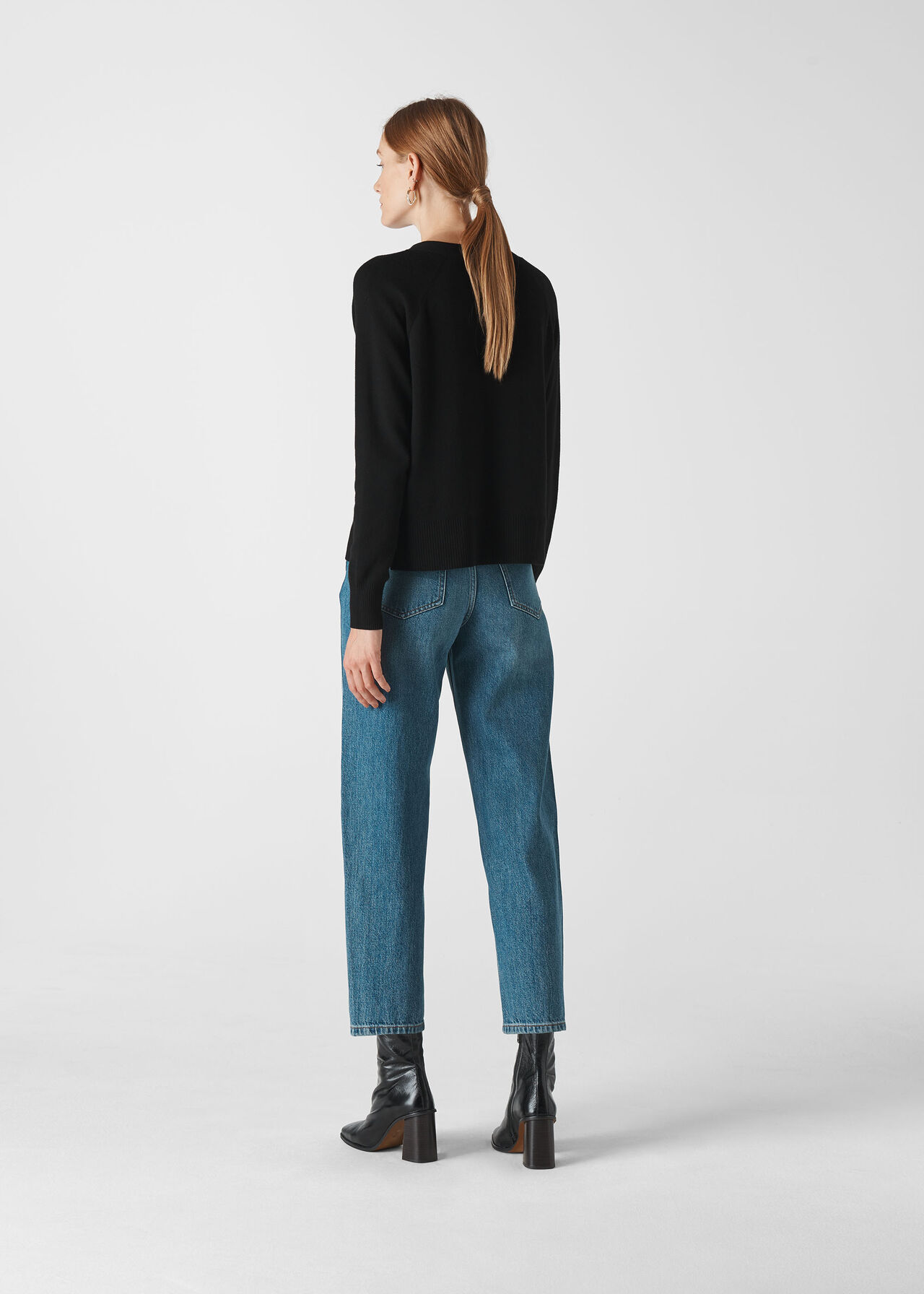 Black Button Front Cardigan WHISTLES Whistles