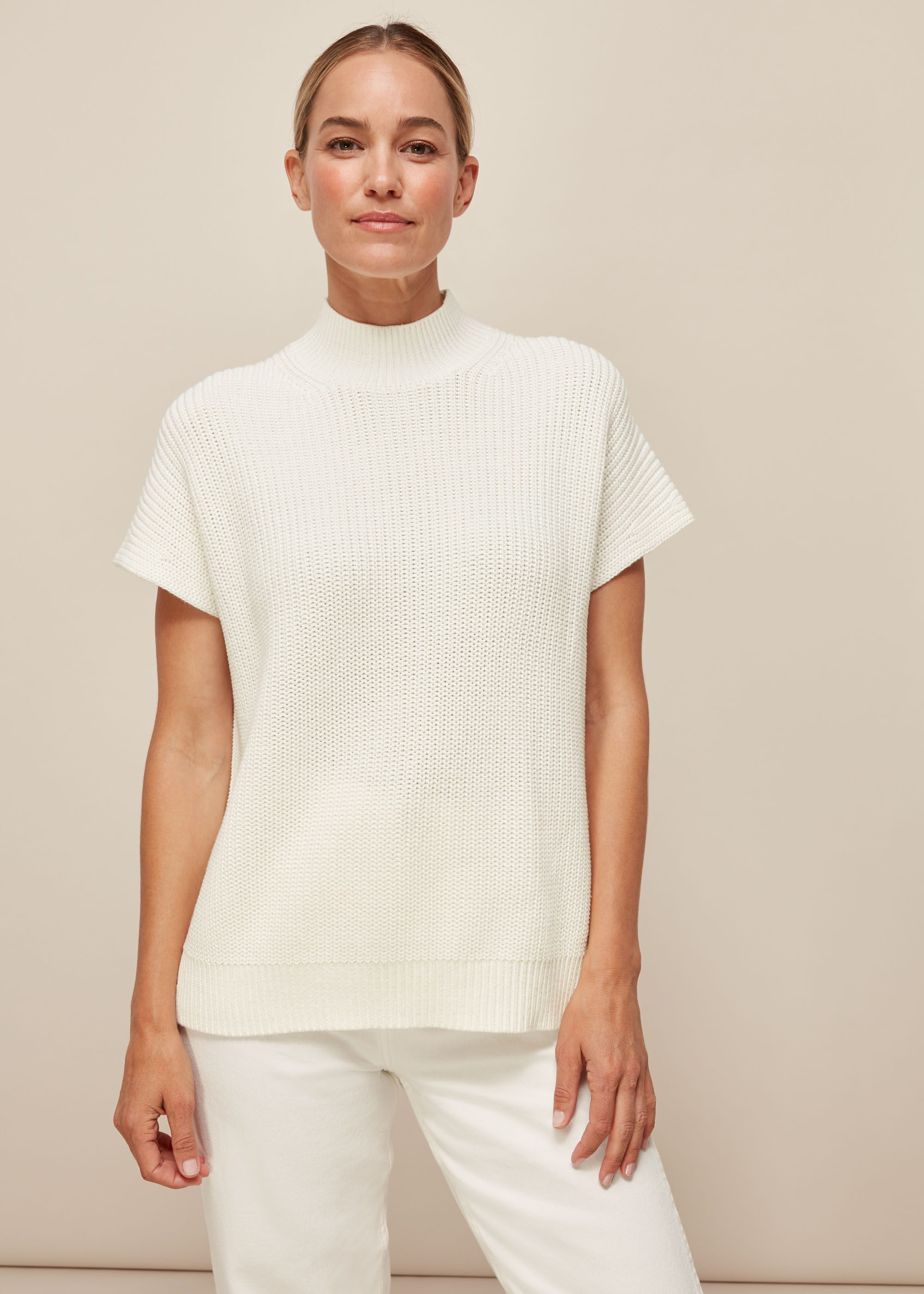 Ivory ribbed sweater online