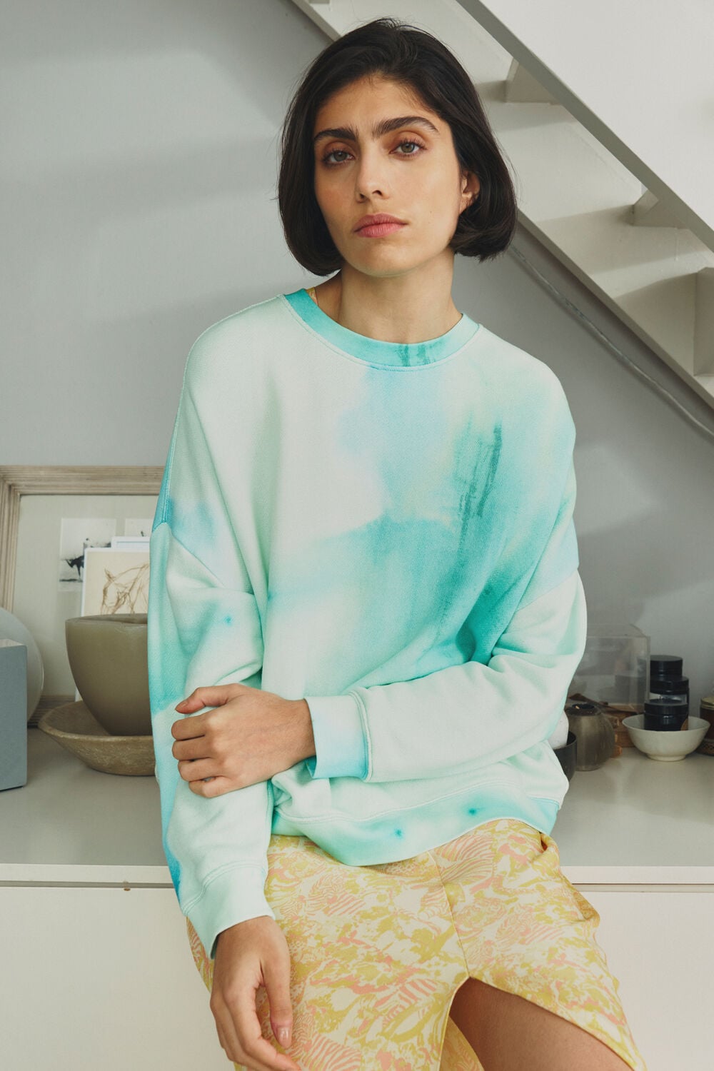 Tie Dye Cotton Sweatshirt