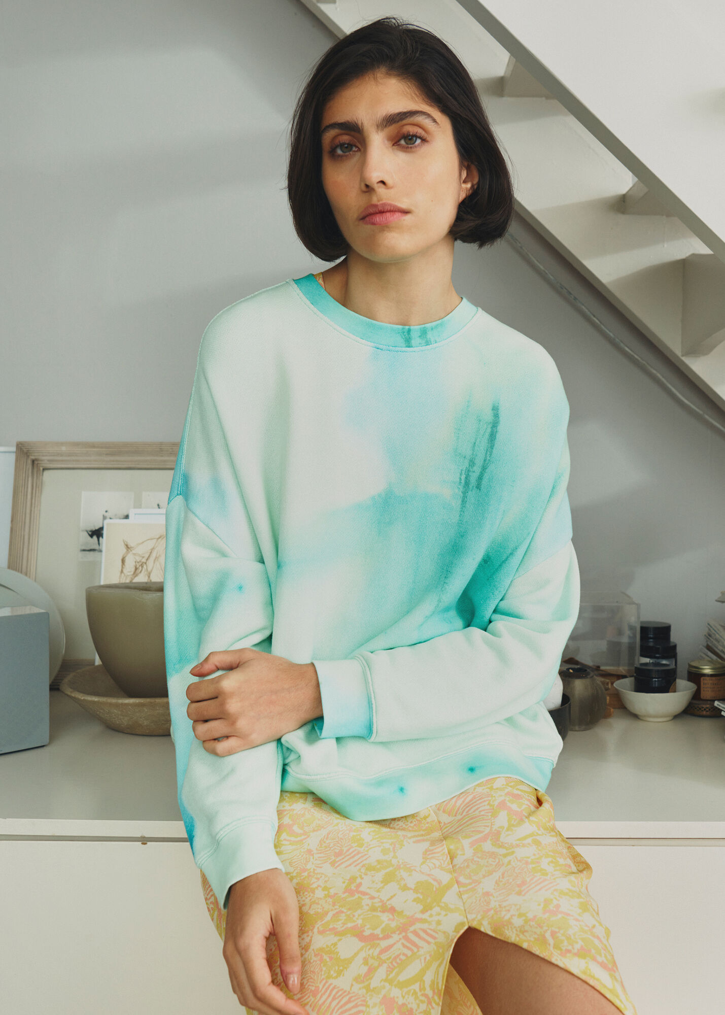 Green/Multi Tie Dye Sweatshirt WHISTLES